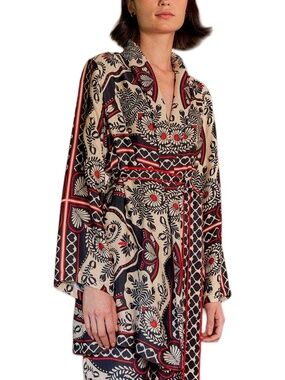 FARM Rio Passion Scarf Black Light Kimono Jacket S Small